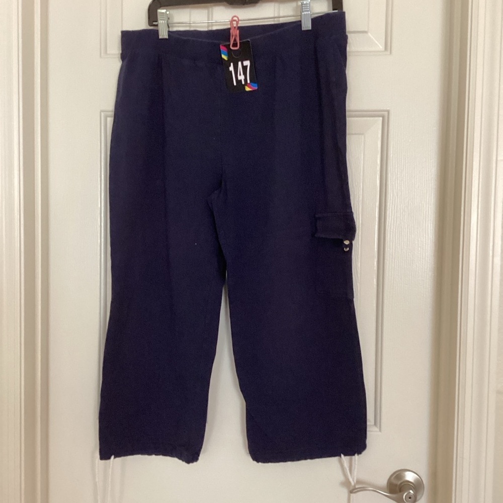 Chico's Navy Cropped Sweat Pants Sz 2